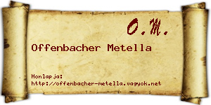 Offenbacher Metella névjegykártya